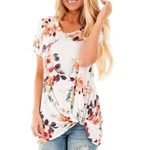 Women's Casual T Shirts Twist Knot Tunics Tops